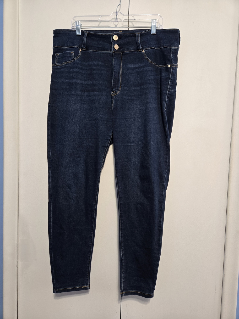 Seven7 High Rise Curvy Legging Jeans‎ Dark Wash Plus Size 20W Stretch